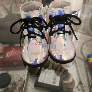 Wonder Nation Iridescent Kids Boots with Black Laces